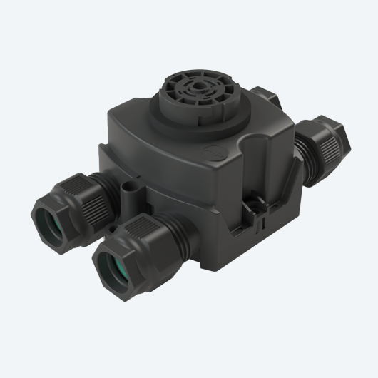 Scatola di derivazione 4 vie D7-13.5 con coperchio per Zhaga Book 18 (Stampato 3D)