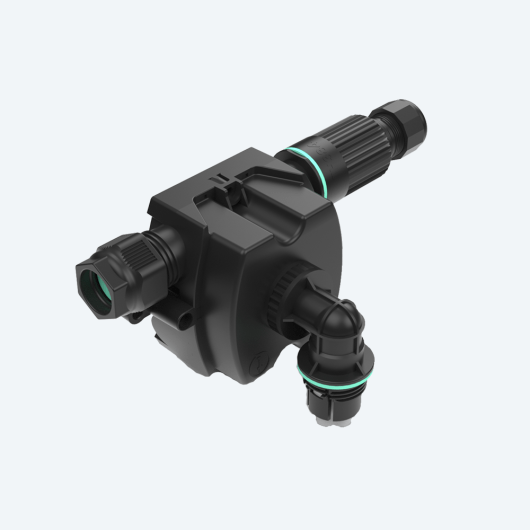 Scatola di derivazione 4 vie D7-13.5 con coperchio per Zhaga Book 18 (Stampato 3D)