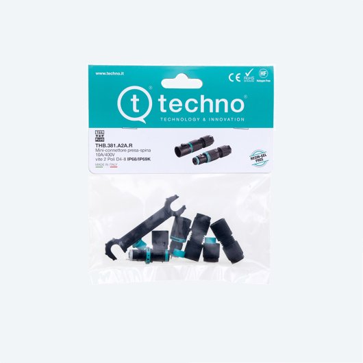 KIT Micro Connettore Presa e Spina pannello 3p Vite L-N-PE M16 IP66/IP68