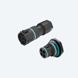 KIT Mini Connettore Presa e Spina pannello 4p Vite M25 IP66/IP68 UP